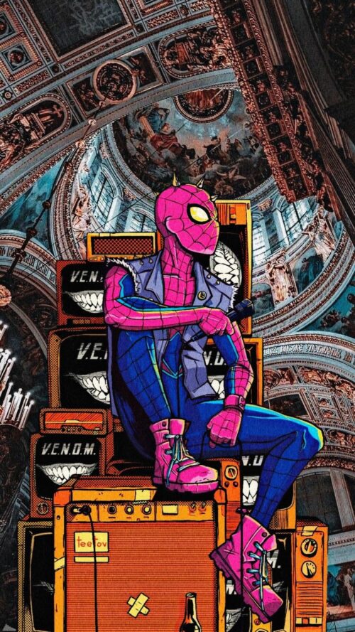 Spider Punk Background Wallpaper