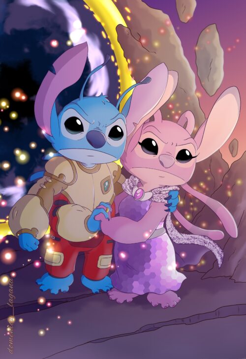 Stitch And Angel Wallpaper