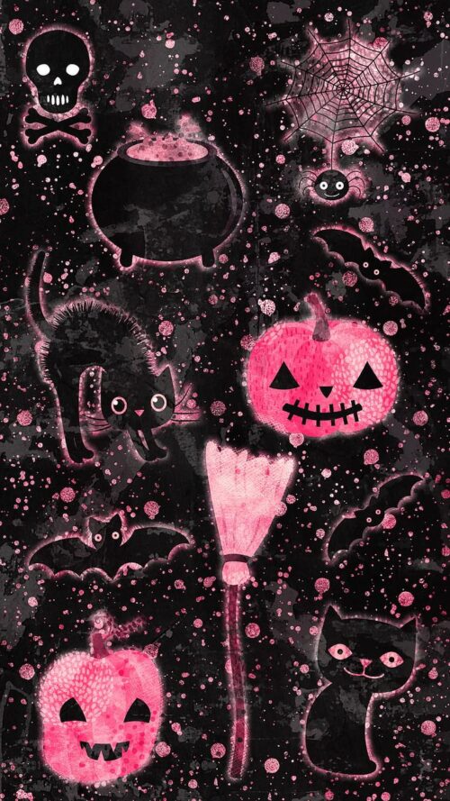 Background Pink Halloween Wallpaper