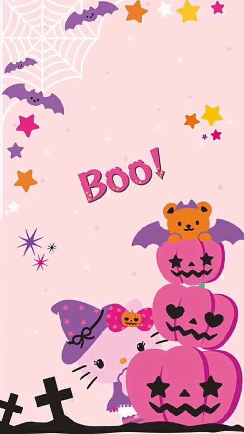 Background Pink Halloween Wallpaper