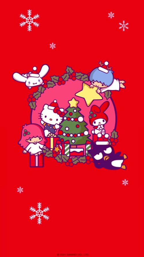 Background Christmas Sanrio Wallpaper