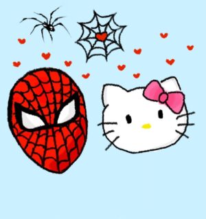 Hello Kitty And Spiderman Wallpaper - EnWallpaper