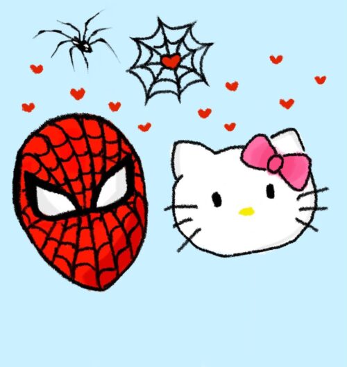 Hello Kitty And Spiderman Wallpaper