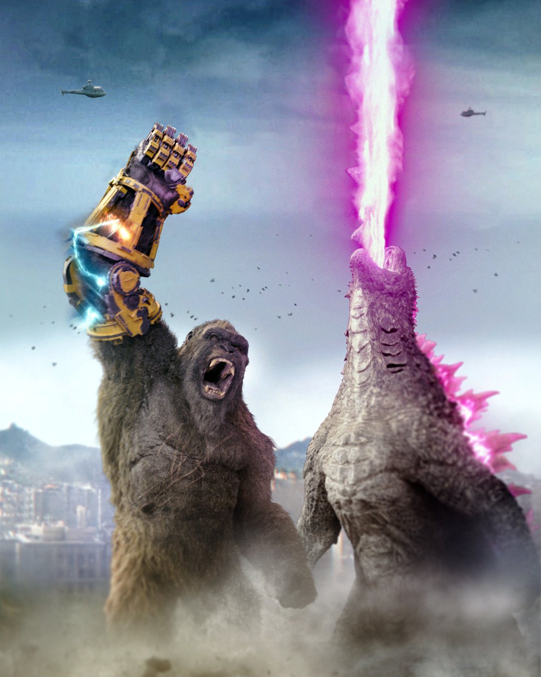 Background Godzilla X Kong Wallpaper