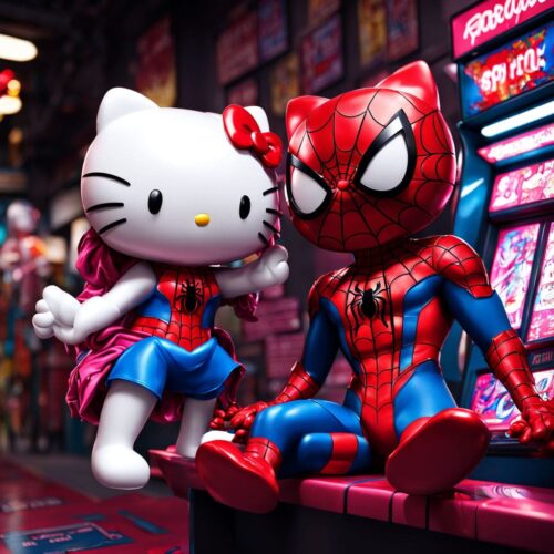 Hello Kitty And Spiderman Wallpaper