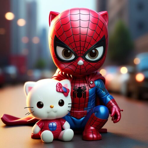 Hello Kitty And Spiderman Wallpaper