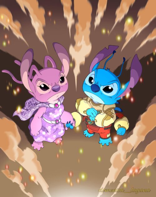 Background Stitch And Angel Wallpaper