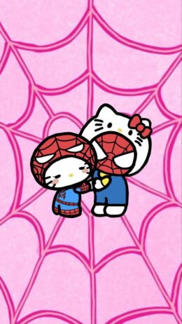 Hello Kitty And Spiderman Wallpaper