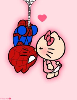 Hello Kitty And Spiderman Wallpaper