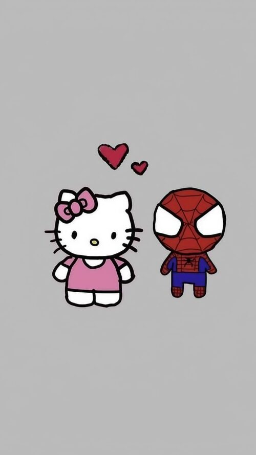 Hello Kitty And Spiderman Wallpaper