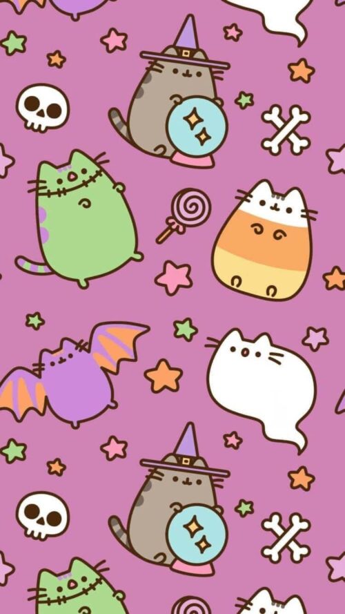 Background Pusheen Wallpaper