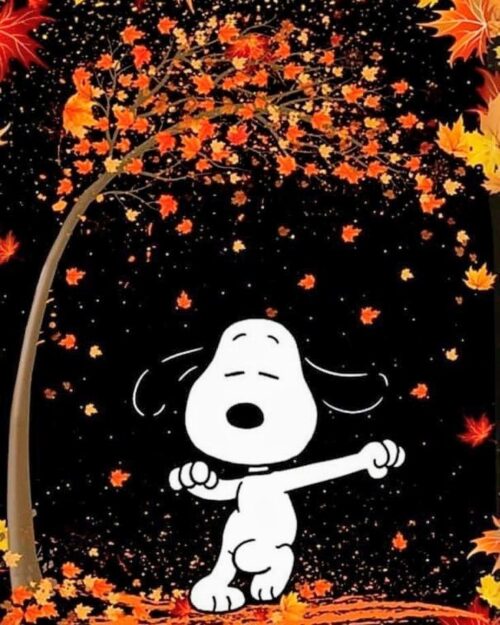 Background Snoopy Fall Wallpaper