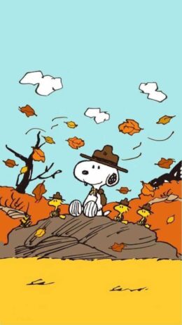 Background Snoopy Fall Wallpaper