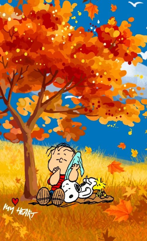 Background Snoopy Fall Wallpaper