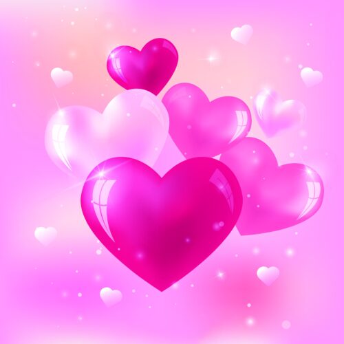 Pink Heart Background Wallpaper