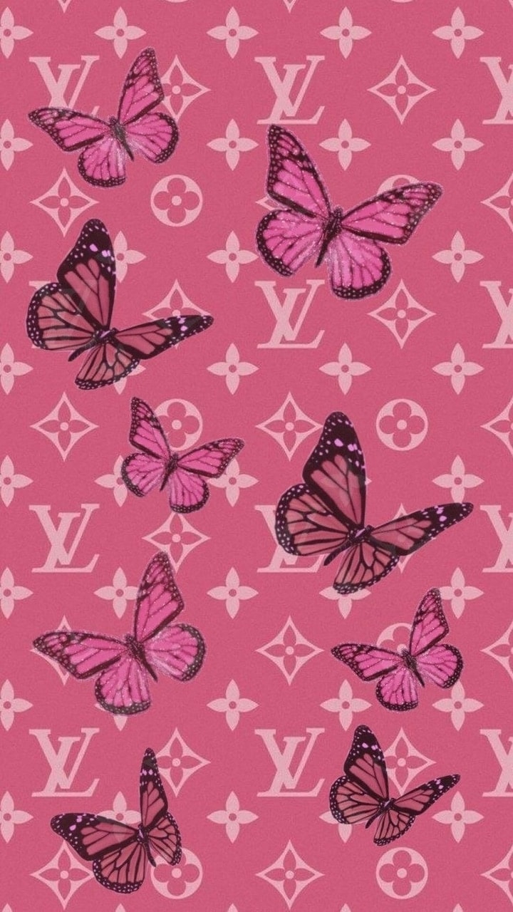 Pink L V, louis vuitton, HD phone wallpaper